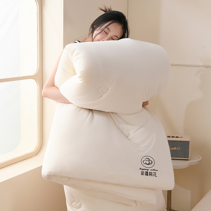 91家纺网 家纺一手货源 找家纺 湘之帛  2025新款a类水洗棉全棉新疆棉花被子被芯冬被 白色