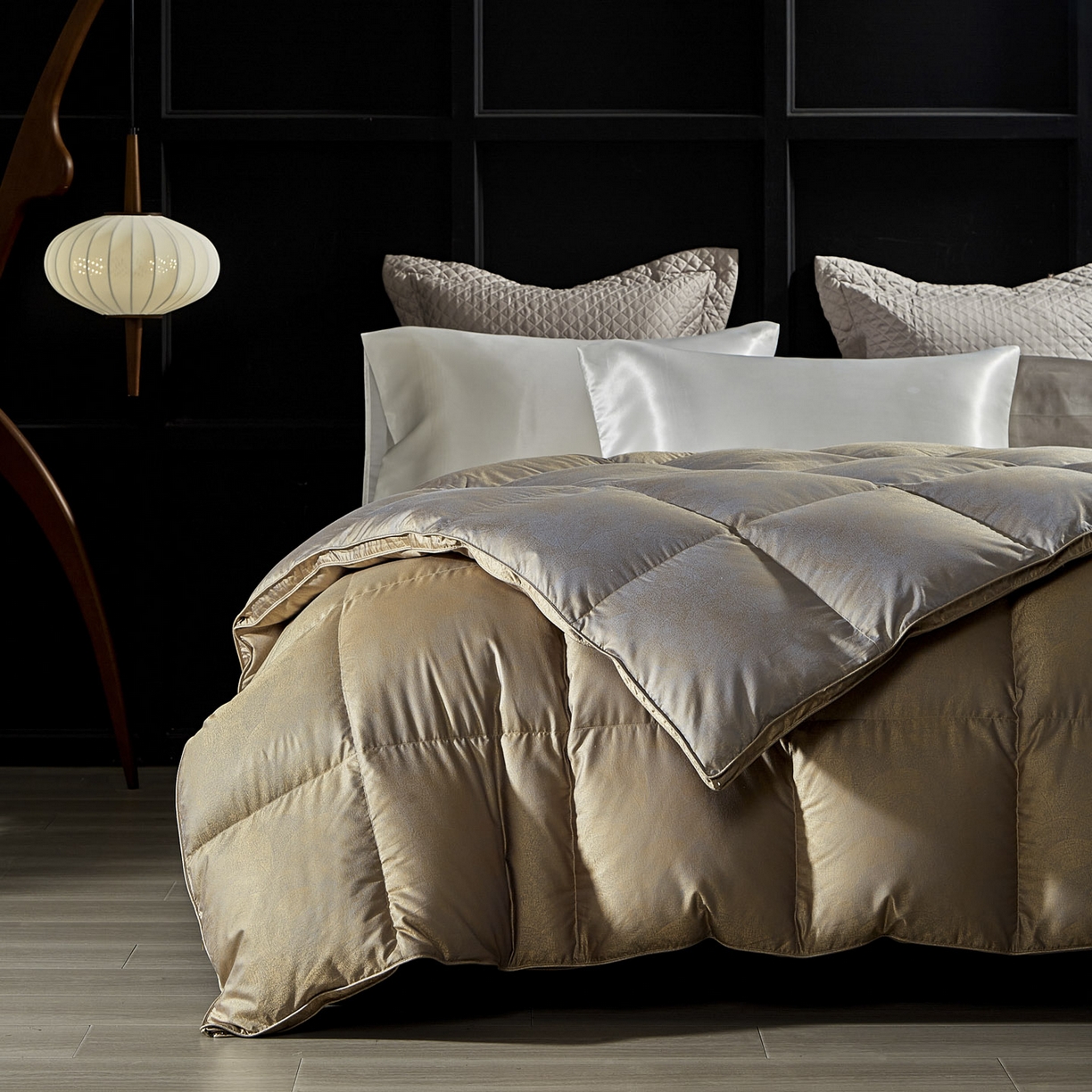 91家纺网 家纺一手货源 找家纺 暖羽屋羽绒馆 2025新款莫代尔95白鹅绒羽绒被芯   绒子含量95  冬被双人被子加厚 香之沁