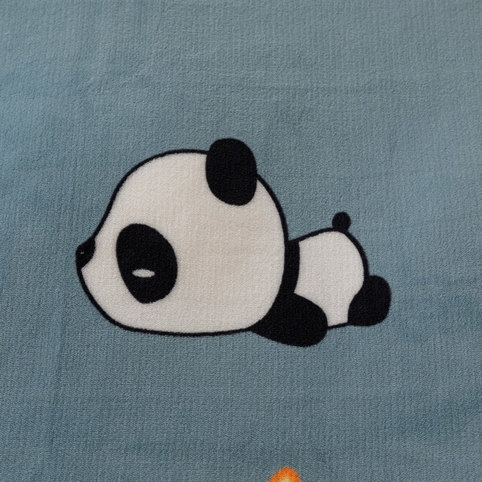 91家纺网 家纺一手货源 找家纺 富馨莱 2025新款牛奶绒印花单件被套240克面料支持一件定制尺寸 熊猫-蓝