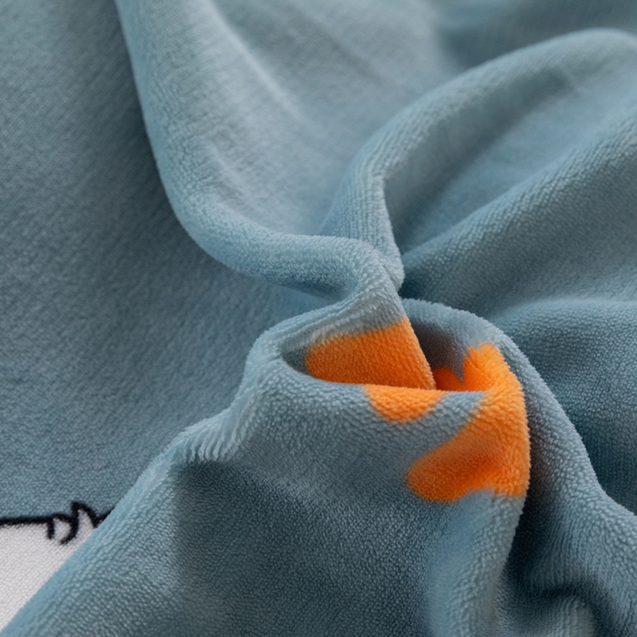 91家纺网 家纺一手货源 找家纺 富馨莱 2025新款牛奶绒印花单件被套240克面料支持一件定制尺寸 熊猫-蓝