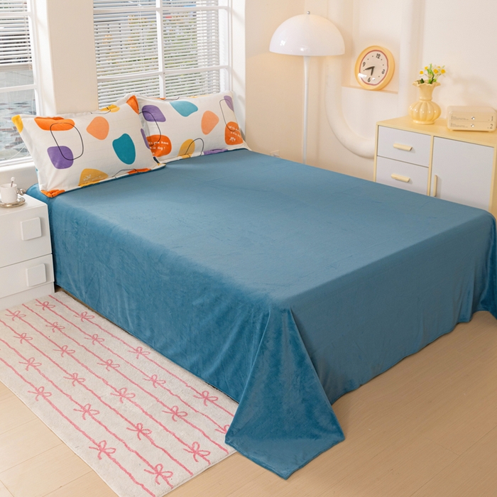 91家纺网 家纺一手货源 找家纺 富馨莱 2025新款牛奶绒印花单件被套240克面料支持一件定制尺寸 雨花石