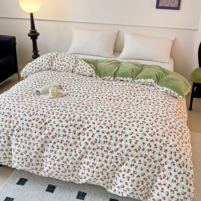 91家纺网 家纺一手货源 找家纺 富馨莱 2025新款牛奶绒印花单件被套240克面料支持一件定制尺寸 遇见