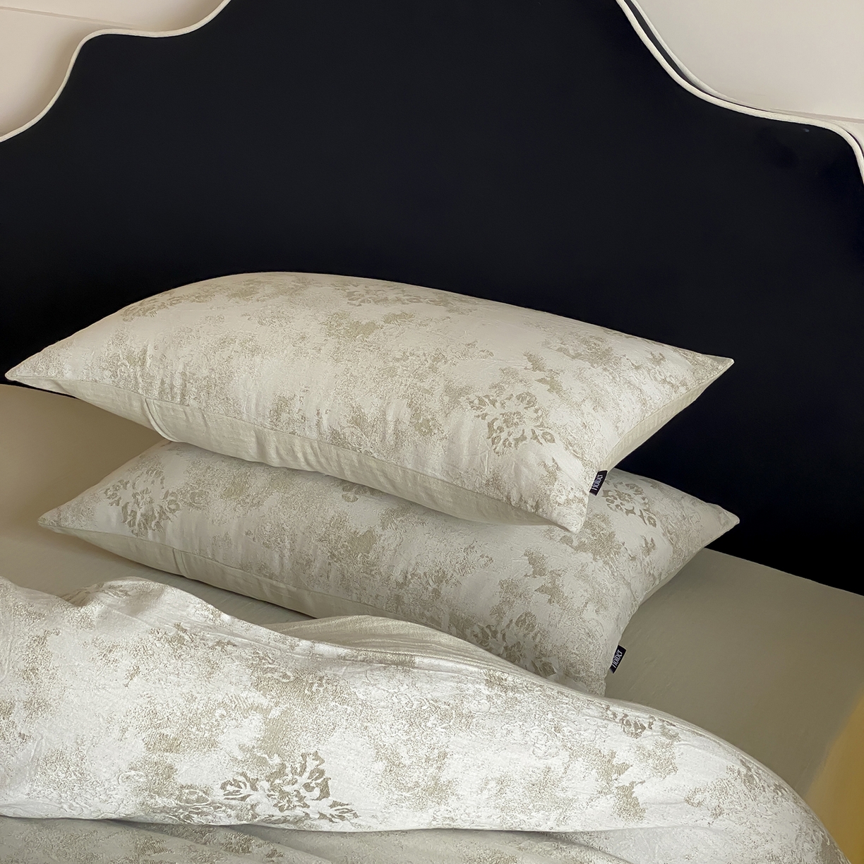 91家纺网 家纺一手货源 找家纺 赫帛 2025新款A类全棉棉麻色织提花四件套-欧若拉 欧若拉-绿色