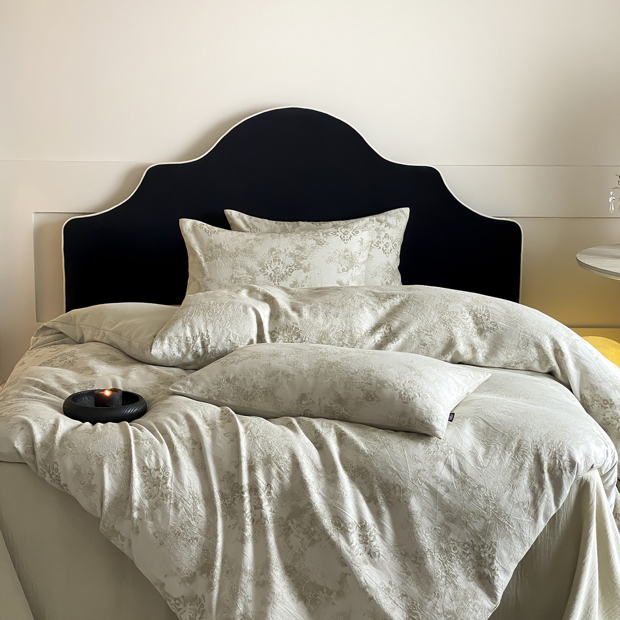 91家纺网 家纺一手货源 找家纺 赫帛 2025新款A类全棉棉麻色织提花四件套-欧若拉 欧若拉-绿色