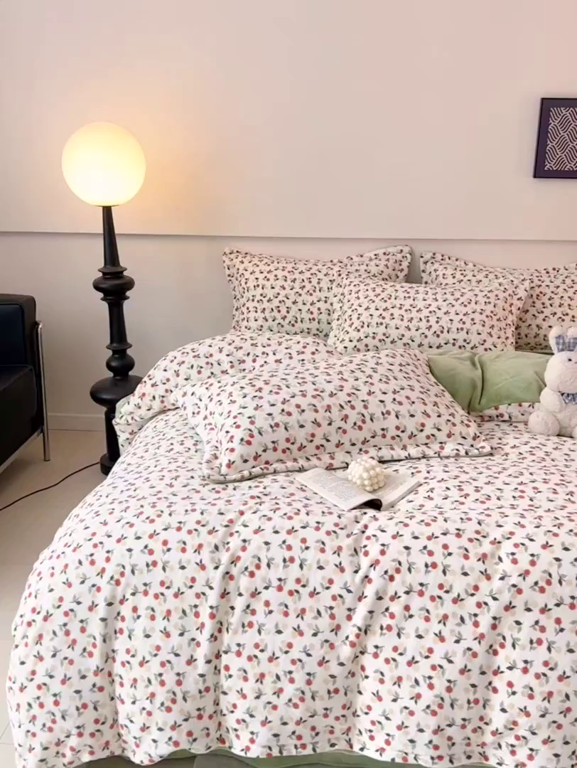 91家纺网 家纺一手货源 找家纺 富馨莱 2025新款牛奶绒印花单件被套240克面料支持一件定制尺寸 遇见