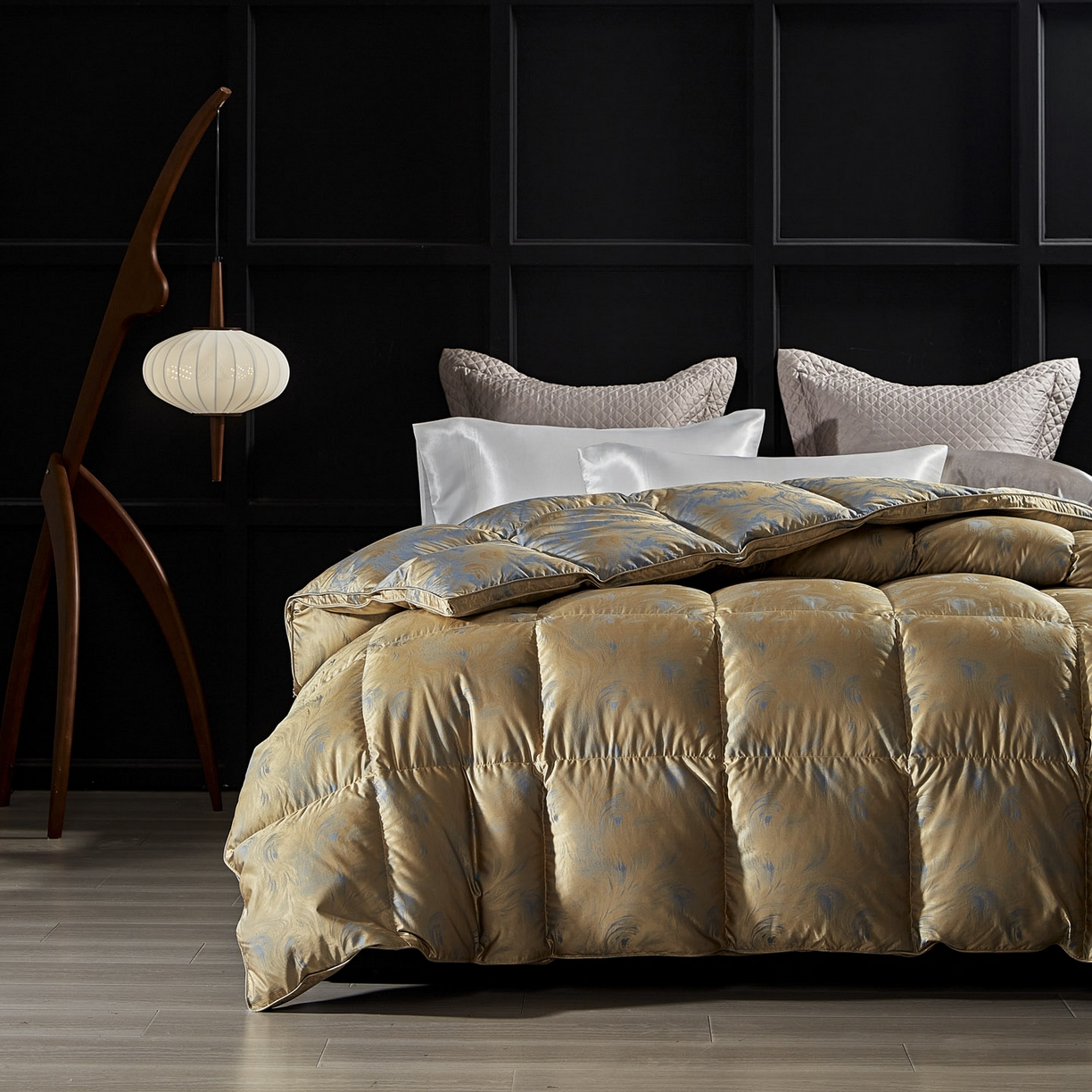 91家纺网 家纺一手货源 找家纺 （总）暖羽屋羽绒馆 2025新款莫代尔95白鹅绒羽绒被芯   绒子含量95  冬被双人被子加厚