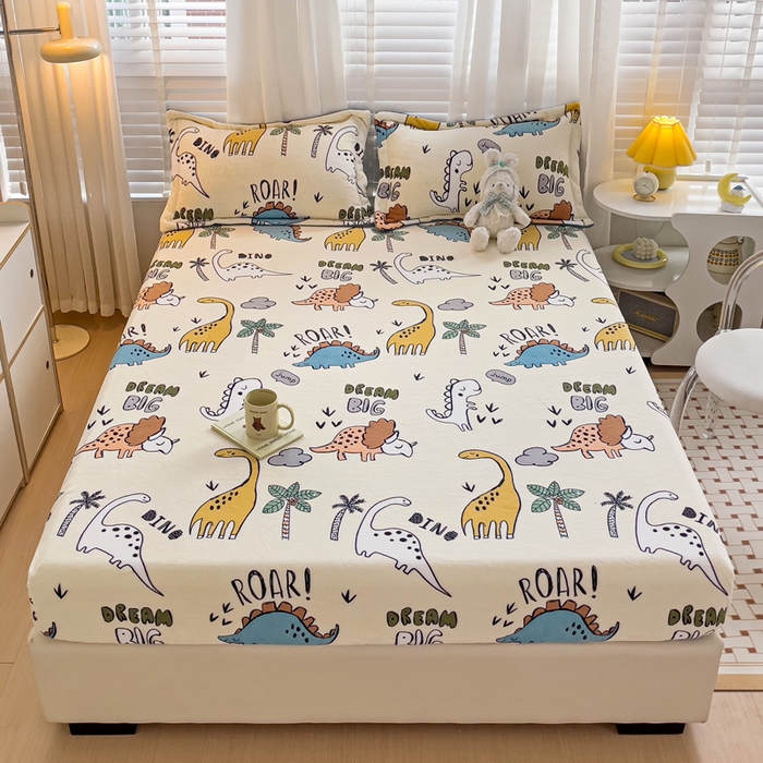 91家纺网 家纺一手货源 找家纺 （总）富馨莱 2025新款牛奶绒印花床笠240克面料支持一件定制尺寸