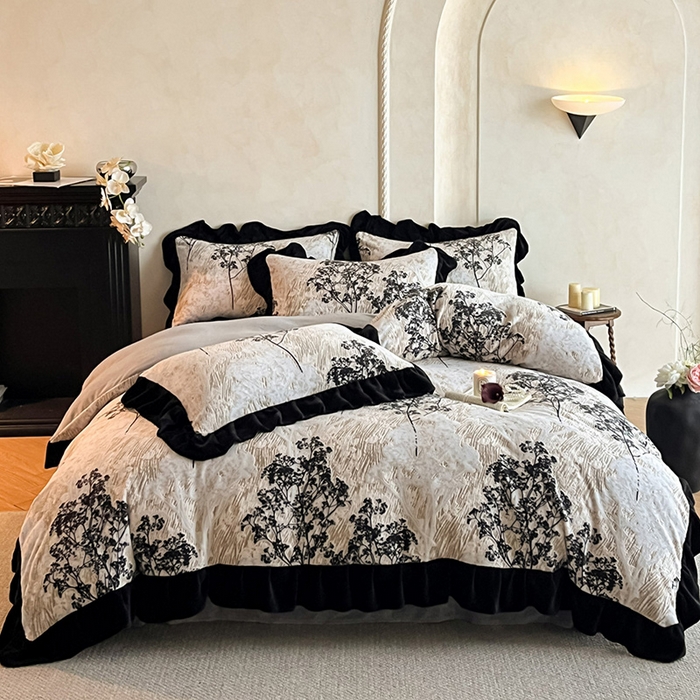 佳品居 2025新款法式复古雕花绒四件套 迷林