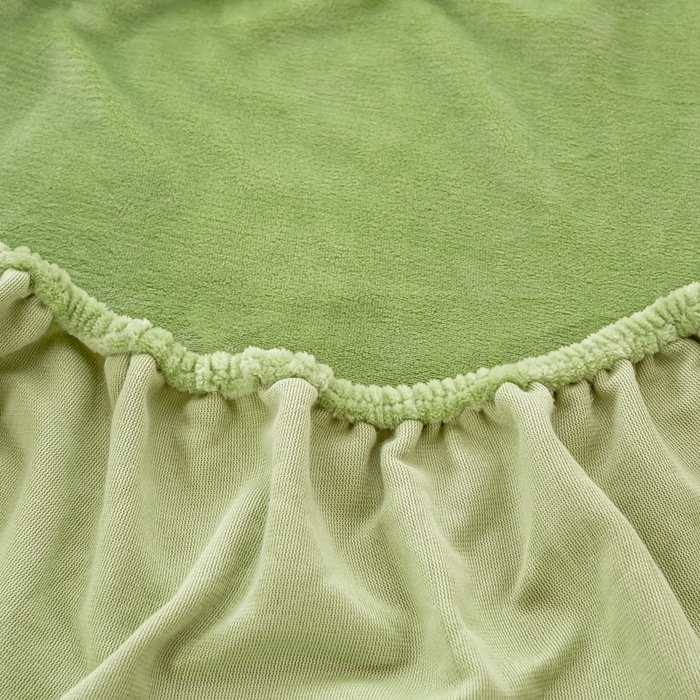 91家纺网 家纺一手货源 找家纺 富馨莱 2025新款牛奶绒印花床笠240克面料支持一件定制尺寸 绒果绿