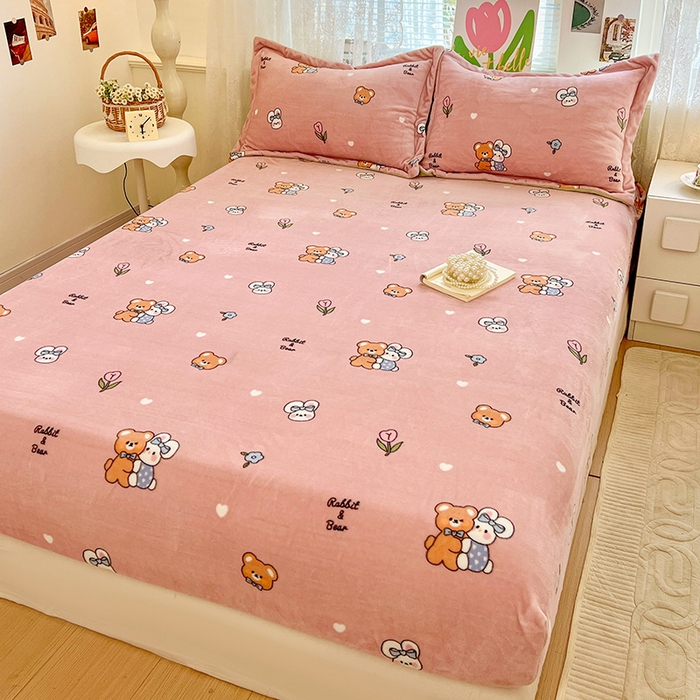 91家纺网 家纺一手货源 找家纺 富馨莱 2025新款牛奶绒印花床笠240克面料支持一件定制尺寸 小伙伴