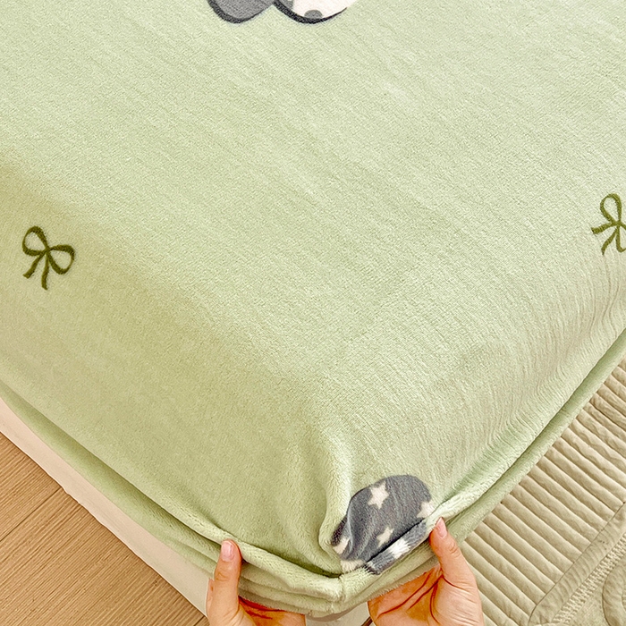 91家纺网 家纺一手货源 找家纺 富馨莱 2025新款牛奶绒印花床笠240克面料支持一件定制尺寸 小毛菇