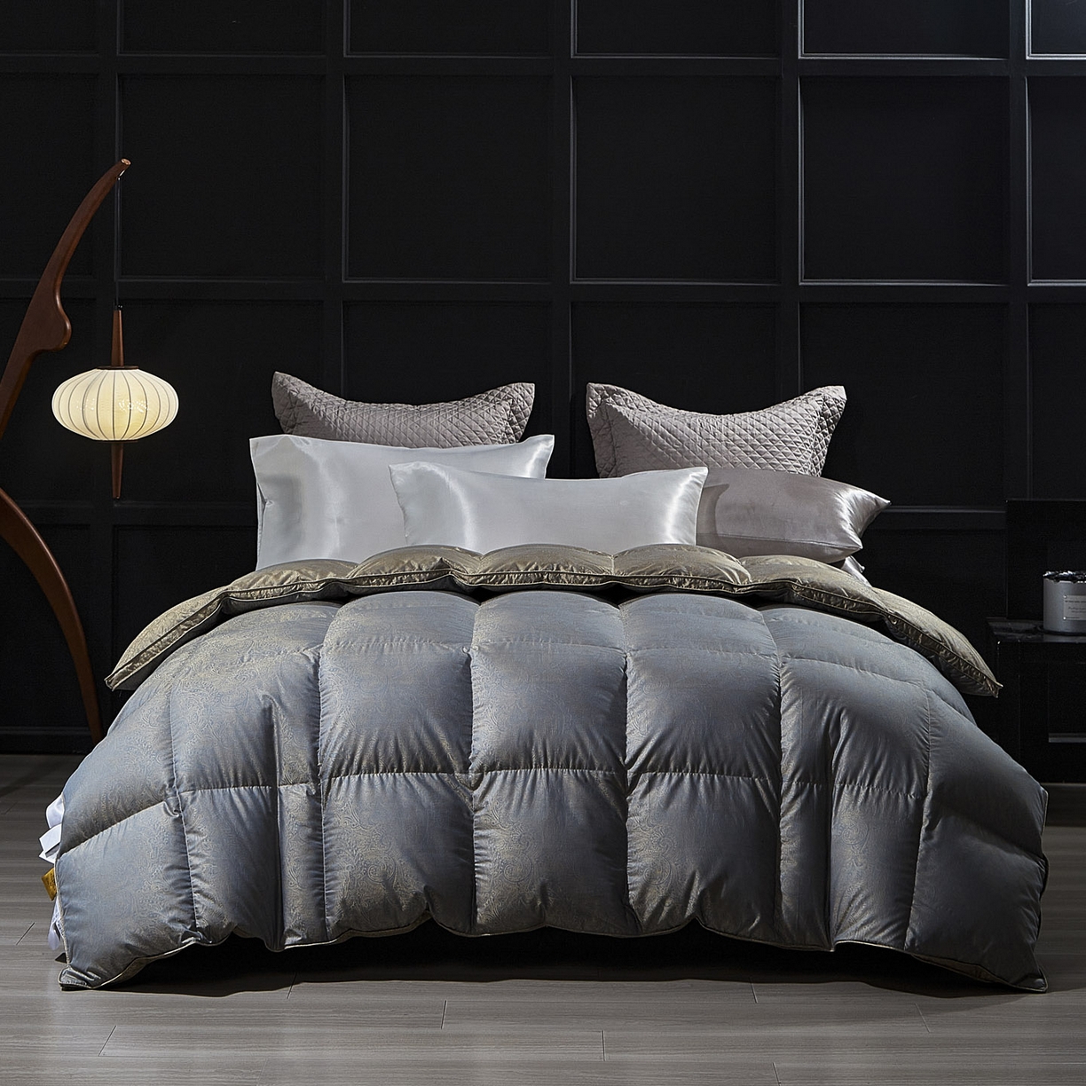 91家纺网 家纺一手货源 找家纺 暖羽屋羽绒馆 2025新款莫代尔95白鹅绒羽绒被芯   绒子含量95  冬被双人被子加厚 莫罗斯金 B面效果