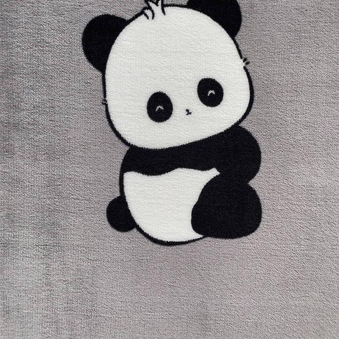 91家纺网 家纺一手货源 找家纺 富馨莱 2025新款牛奶绒印花床笠240克面料支持一件定制尺寸 熊猫-灰