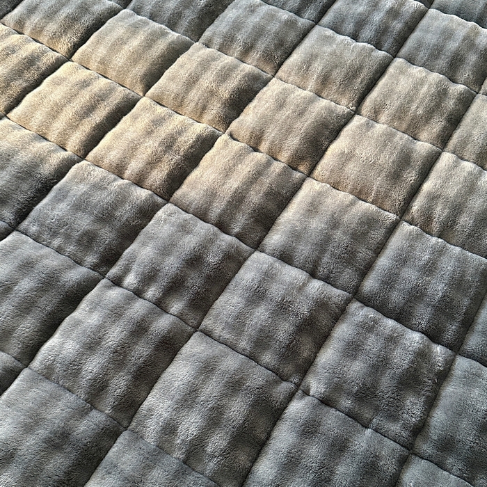 91家纺网 家纺一手货源 找家纺 梵朴 2025新款牛奶绒泡泡兔毛绒床垫学生宿舍床褥子-纯色系列大床图 夜空灰