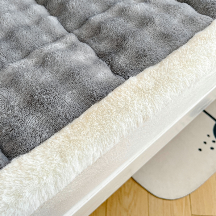 91家纺网 家纺一手货源 找家纺 梵朴 2025新款牛奶绒泡泡兔毛绒床垫学生宿舍床褥子-纯色系列学生图 牛奶绒泡泡-气质灰