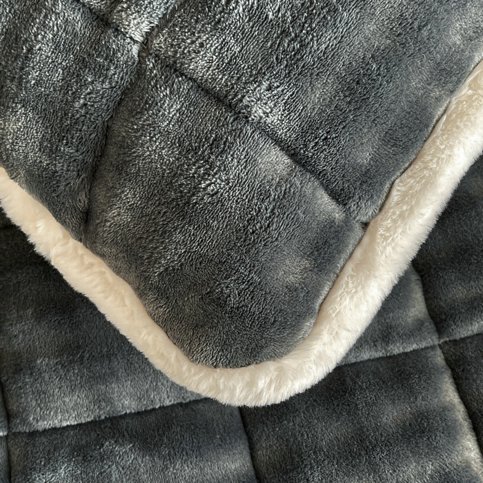 91家纺网 家纺一手货源 找家纺 梵朴 2025新款牛奶绒泡泡兔毛绒床垫学生宿舍床褥子-纯色系列学生图 牛奶绒泡泡-夜空灰