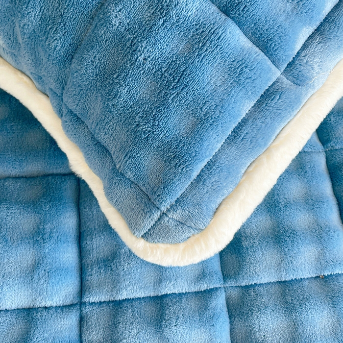 91家纺网 家纺一手货源 找家纺 （总）梵朴 2025新款牛奶绒泡泡兔毛绒床垫学生宿舍床褥子-纯色系列学生图