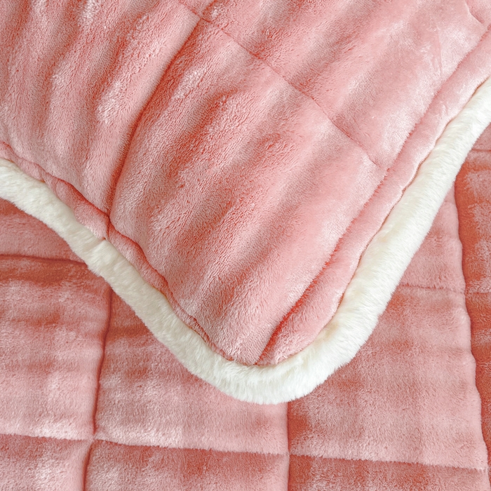 91家纺网 家纺一手货源 找家纺 梵朴 2025新款牛奶绒泡泡兔毛绒床垫学生宿舍床褥子-纯色系列学生图 牛奶绒泡泡-豆沙粉