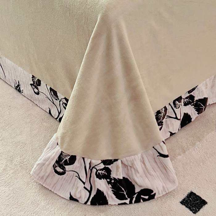 91家纺网 家纺一手货源 找家纺 找底底家纺 2025新款A类法式浪漫烂花赫本风牛奶绒四件套陌上花开-蔷薇