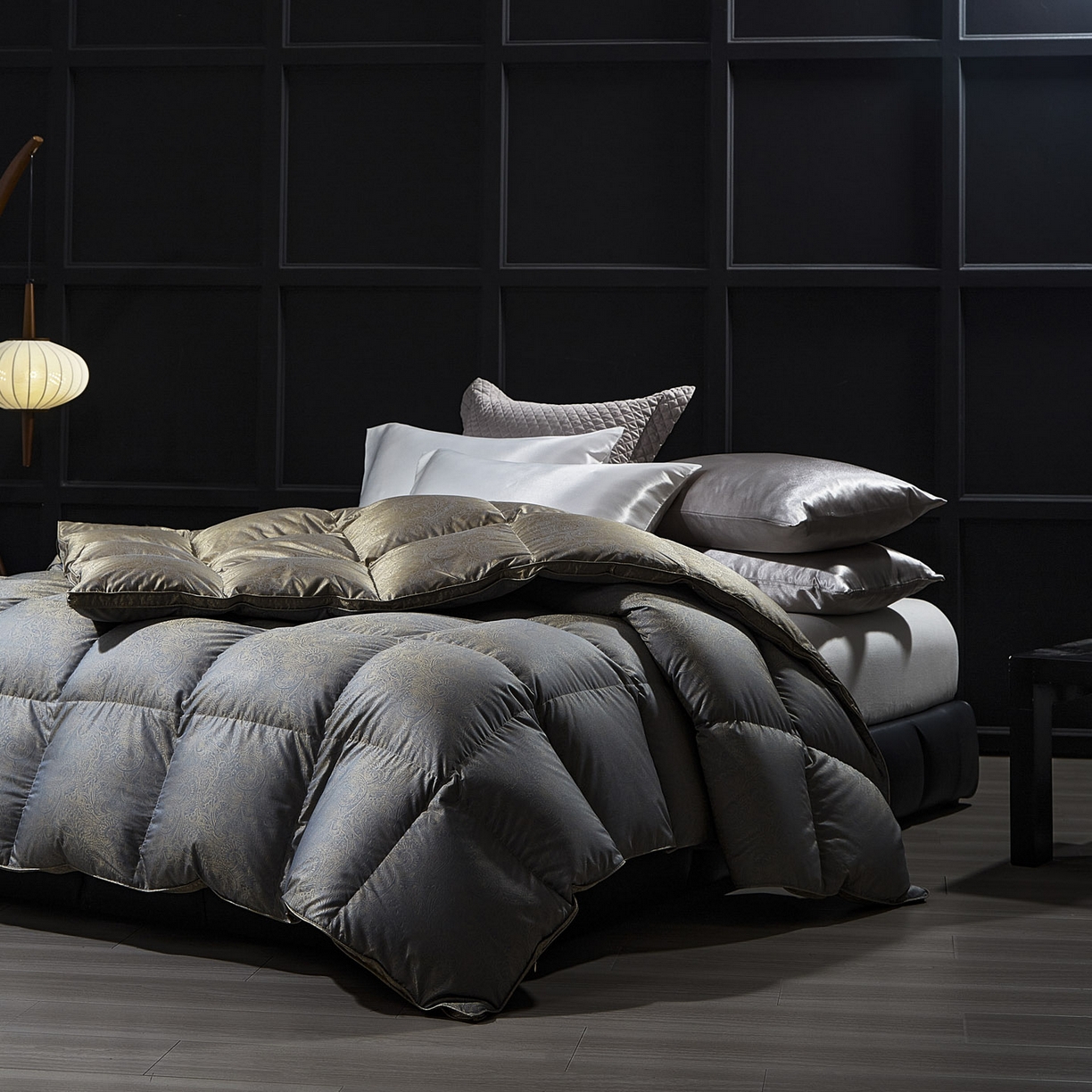 91家纺网 家纺一手货源 找家纺 暖羽屋羽绒馆 2025新款莫代尔95白鹅绒羽绒被芯   绒子含量95  冬被双人被子加厚 莫罗斯金 B面效果