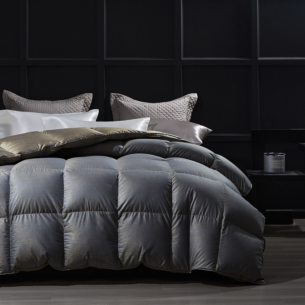 91家纺网 家纺一手货源 找家纺 暖羽屋羽绒馆 2025新款莫代尔95白鹅绒羽绒被芯   绒子含量95  冬被双人被子加厚 莫罗斯金 B面效果