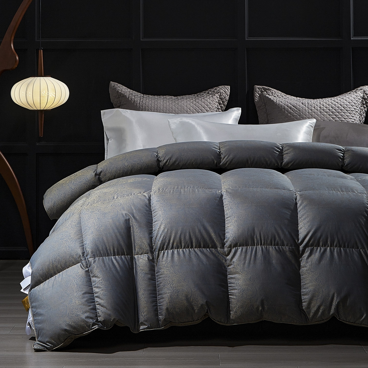 91家纺网 家纺一手货源 找家纺 暖羽屋羽绒馆 2025新款莫代尔95白鹅绒羽绒被芯   绒子含量95  冬被双人被子加厚 莫罗斯金 B面效果