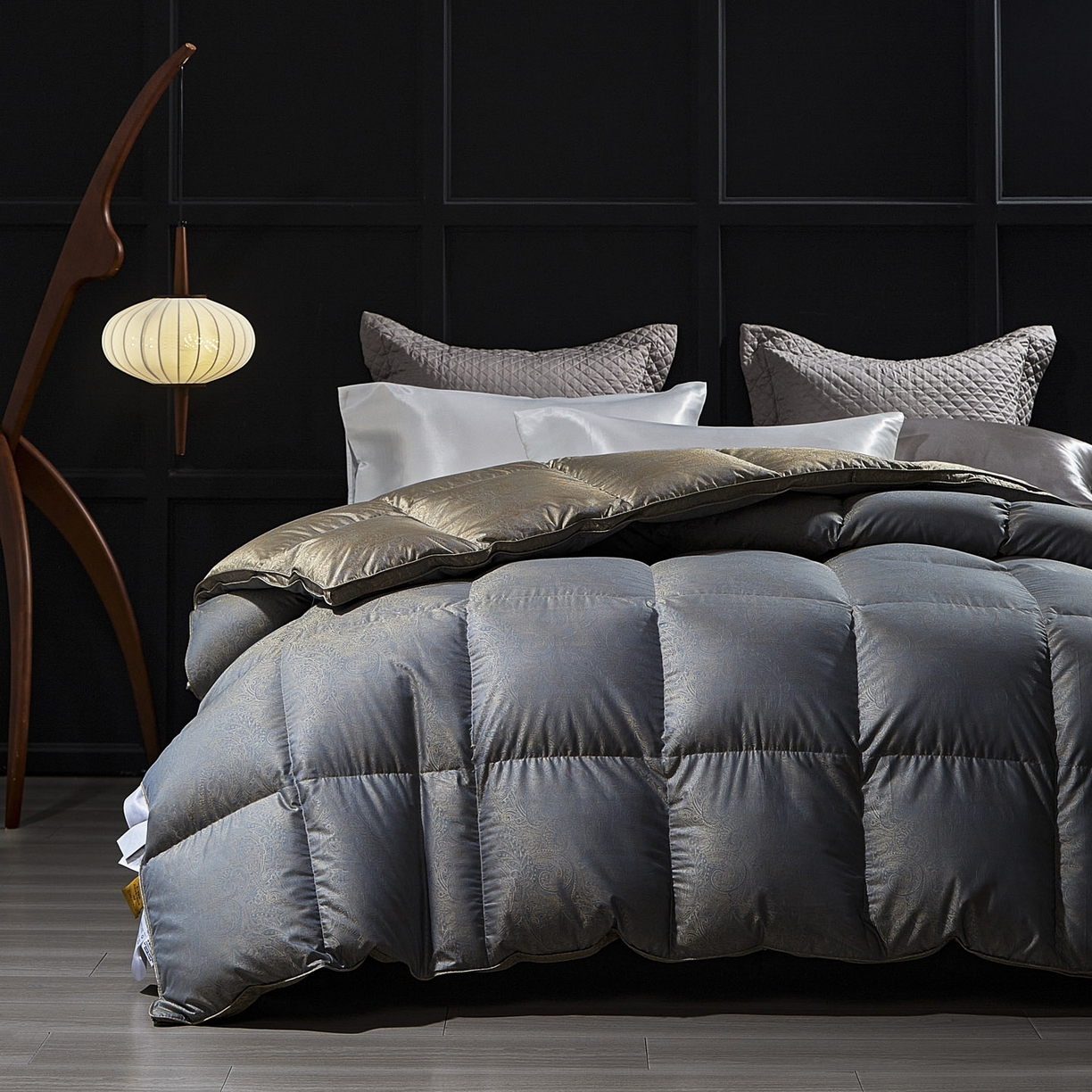 91家纺网 家纺一手货源 找家纺 暖羽屋羽绒馆 2025新款莫代尔95白鹅绒羽绒被芯   绒子含量95  冬被双人被子加厚 莫罗斯金 B面效果