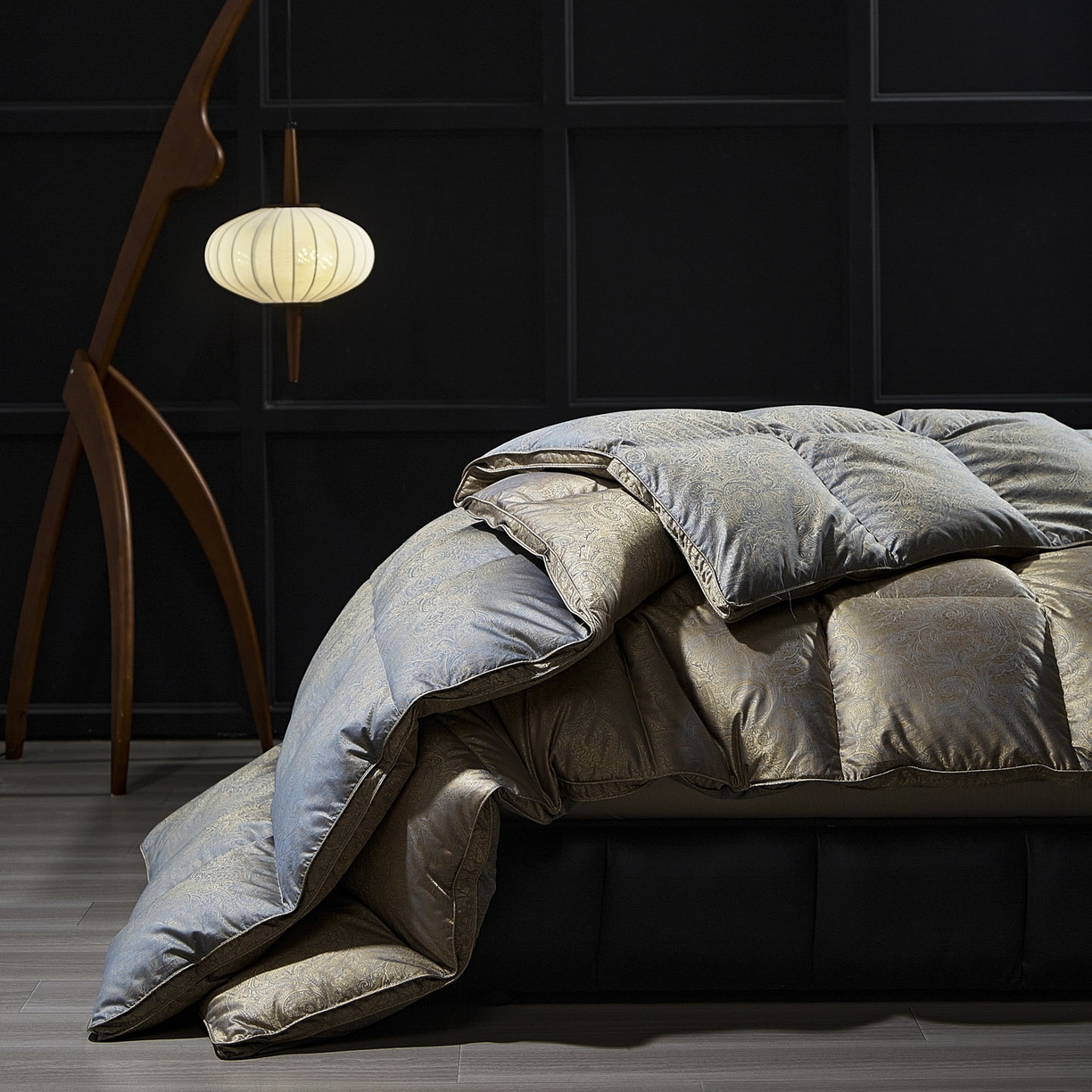 91家纺网 家纺一手货源 找家纺 暖羽屋羽绒馆 2025新款莫代尔95白鹅绒羽绒被芯   绒子含量95  冬被双人被子加厚 莫罗斯金 B面效果