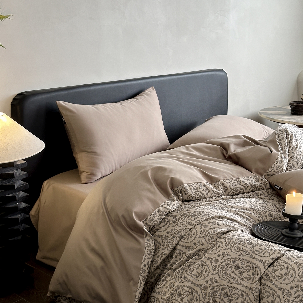 91家纺网 家纺一手货源 找家纺 （总）赫帛 2025新款60支全棉色织提花磨毛四件套-腰果花