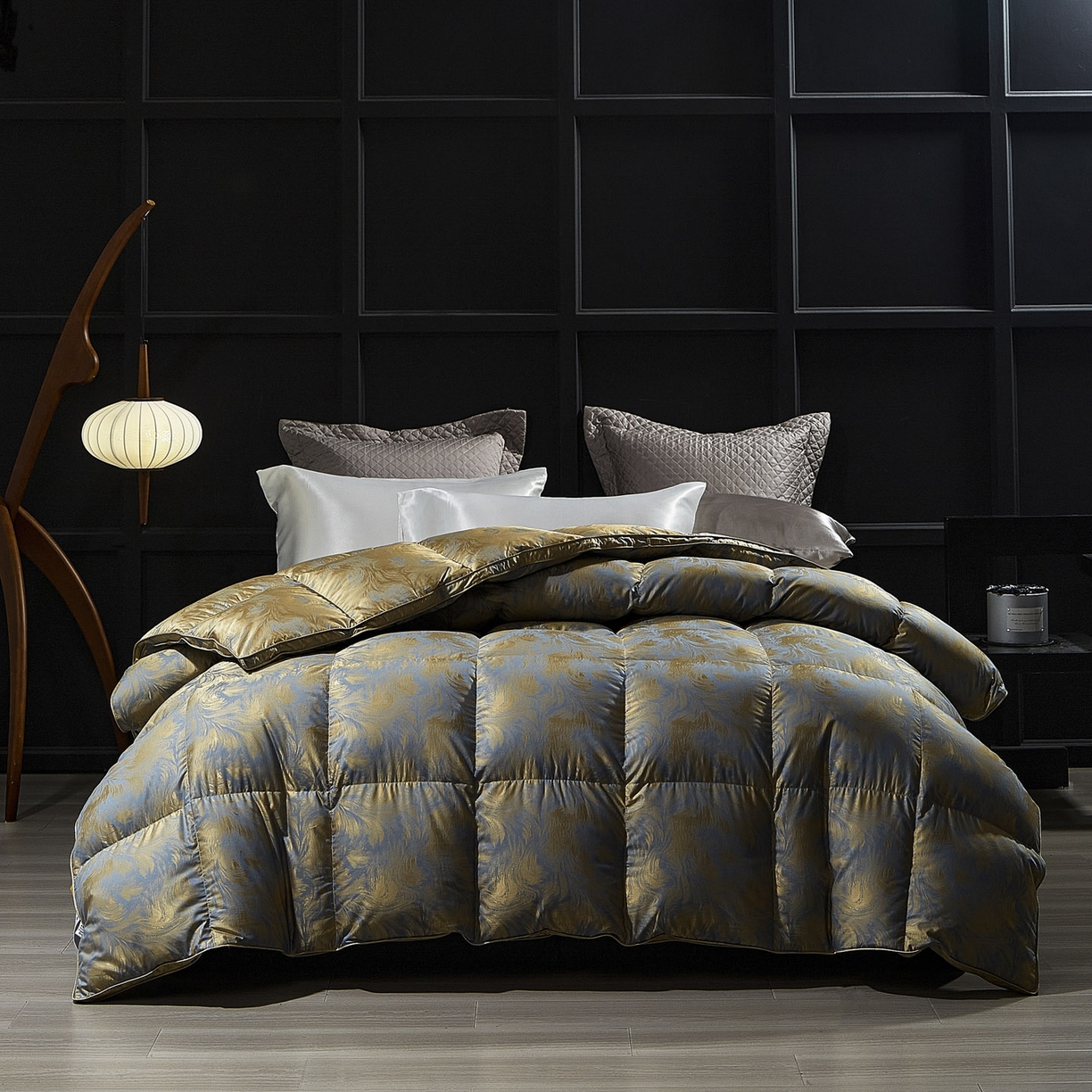 91家纺网 家纺一手货源 找家纺 暖羽屋羽绒馆 2025新款莫代尔95白鹅绒羽绒被芯   绒子含量95  冬被双人被子加厚 清羽 B面效果