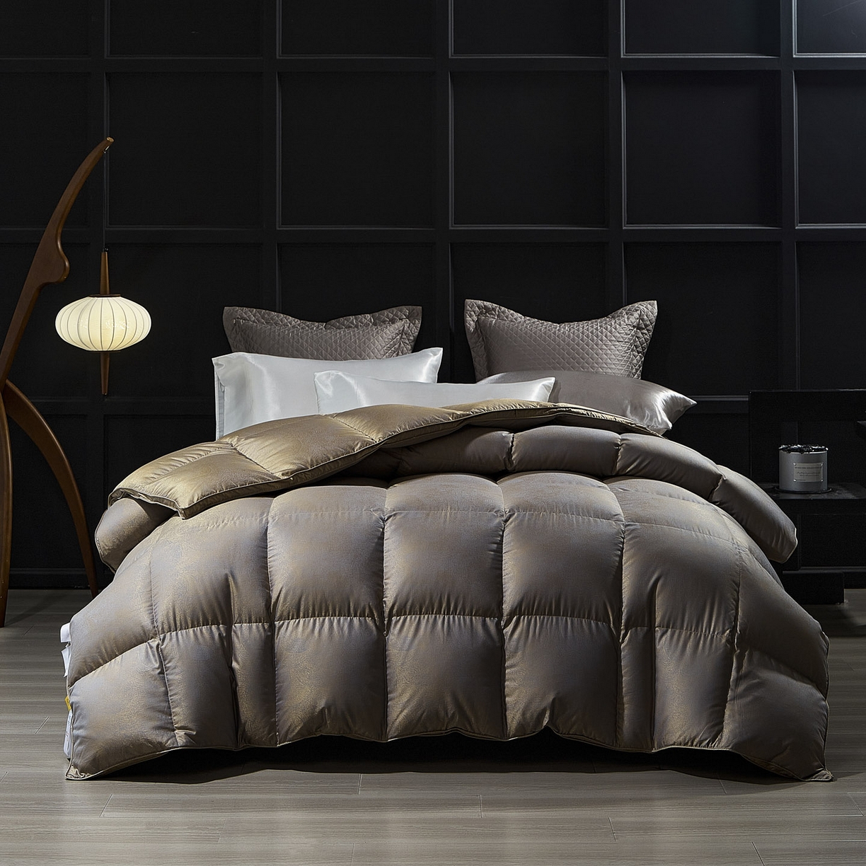 91家纺网 家纺一手货源 找家纺 暖羽屋羽绒馆 2025新款莫代尔95白鹅绒羽绒被芯   绒子含量95  冬被双人被子加厚 香之沁 B面效果