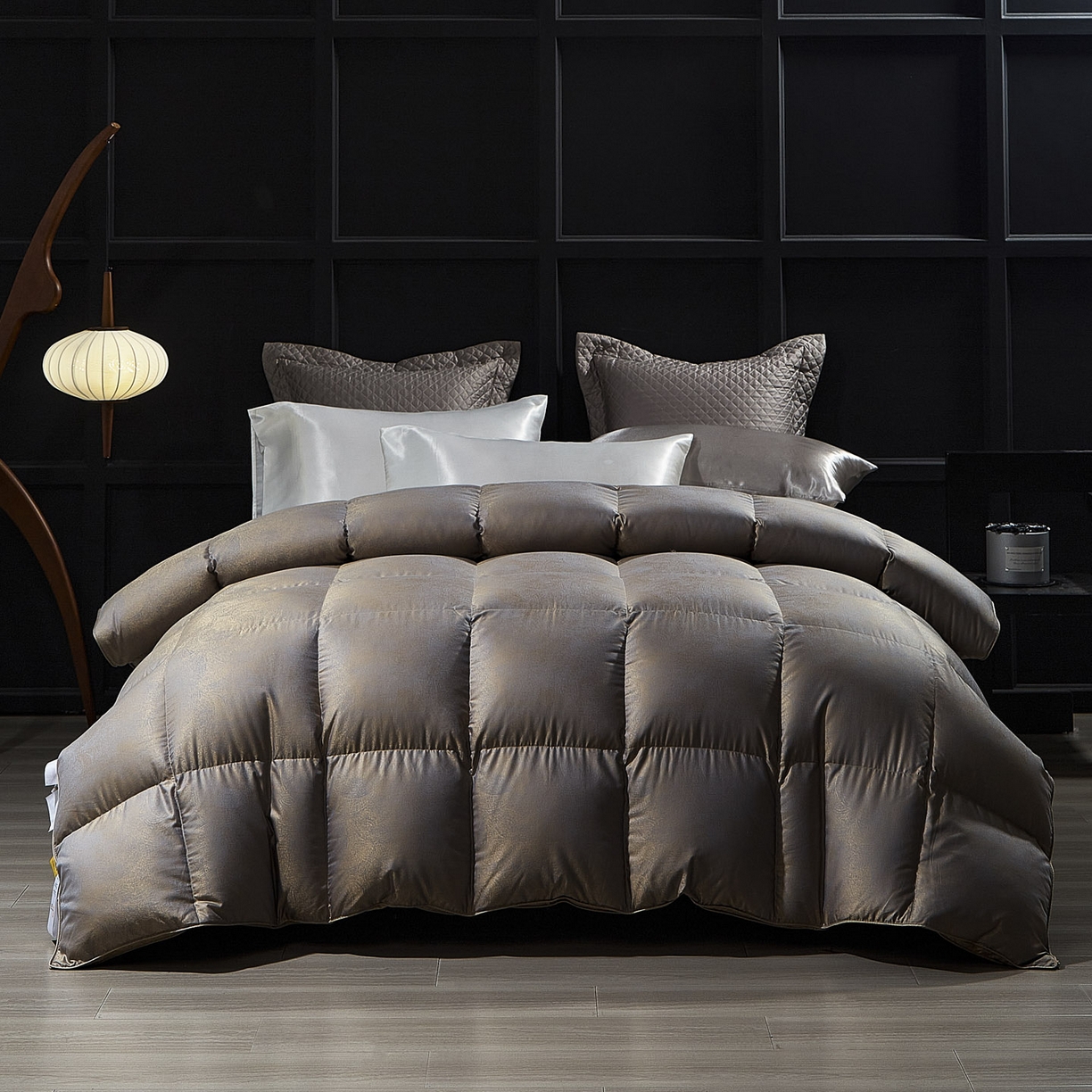 91家纺网 家纺一手货源 找家纺 暖羽屋羽绒馆 2025新款莫代尔95白鹅绒羽绒被芯   绒子含量95  冬被双人被子加厚 香之沁 B面效果