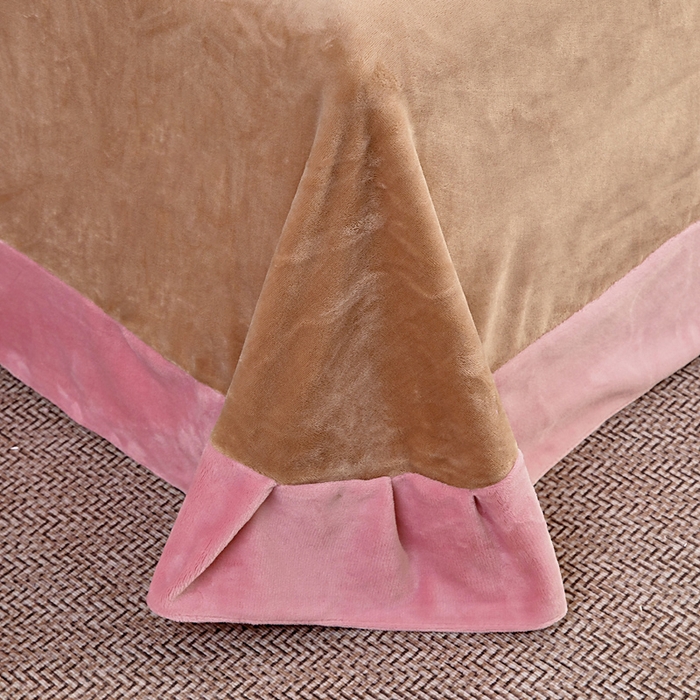 91家纺网 家纺一手货源 找家纺 找底底家纺 2025新款牛奶绒纯色刺绣四件套八斤重日销50单客户优惠10元 豆沙粉