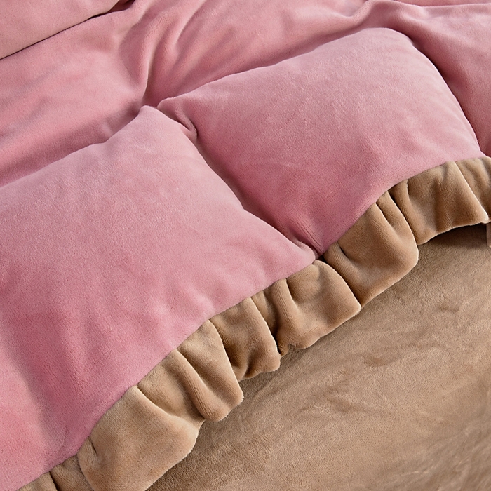 91家纺网 家纺一手货源 找家纺 找底底家纺 2025新款牛奶绒纯色刺绣四件套八斤重日销50单客户优惠10元 豆沙粉