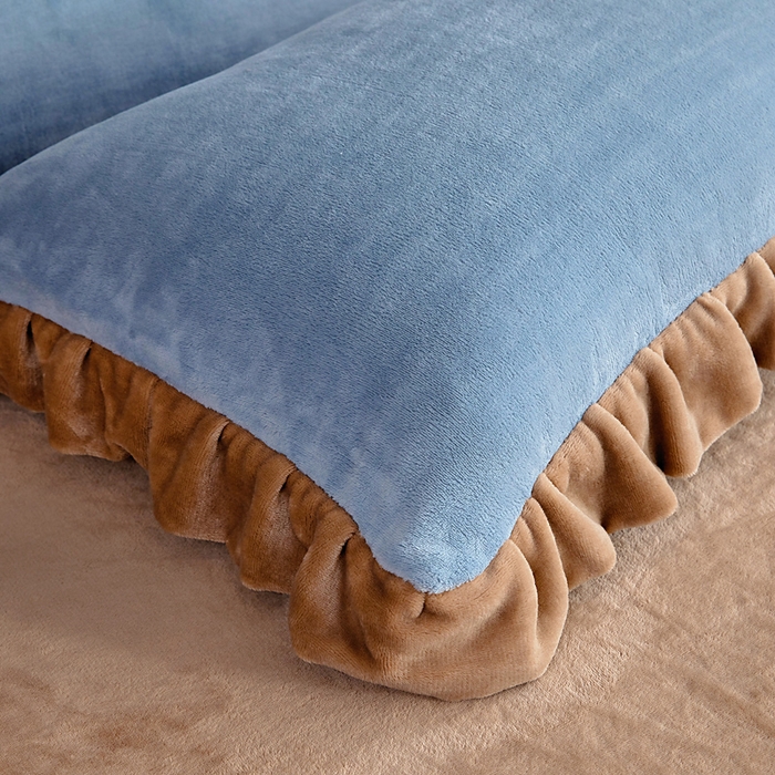 91家纺网 家纺一手货源 找家纺 找底底家纺 2025新款牛奶绒纯色刺绣四件套八斤重日销50单客户优惠10元 天蓝