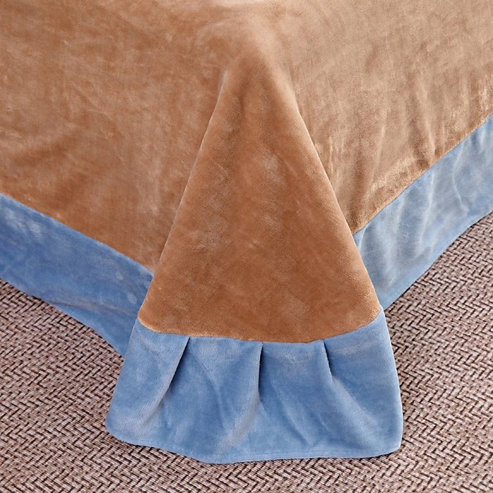 91家纺网 家纺一手货源 找家纺 找底底家纺 2025新款牛奶绒纯色刺绣四件套八斤重日销50单客户优惠10元 天蓝