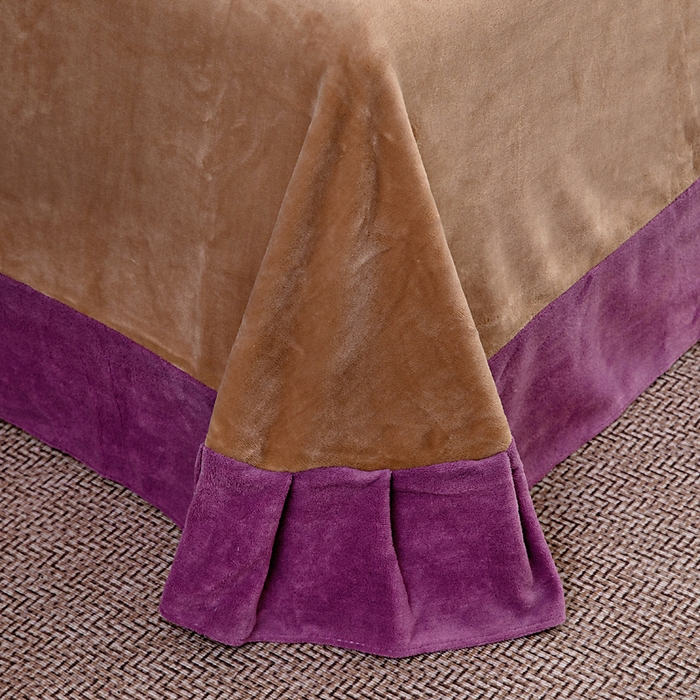 91家纺网 家纺一手货源 找家纺 找底底家纺 2025新款牛奶绒纯色刺绣四件套八斤重日销50单客户优惠10元 香芋紫