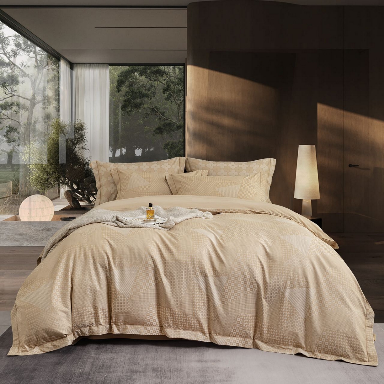 91家纺网 家纺一手货源 找家纺 （总） [91家纺网精选] 新款彩棉双股提花四件套-洛克