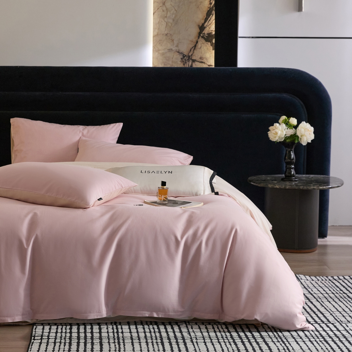 91家纺网 家纺一手货源 找家纺 （总）朵希曼 2025新款全棉纯色长绒棉磨毛系列四件套