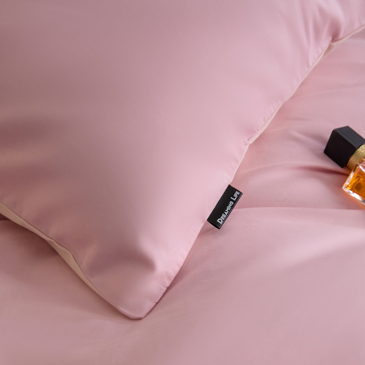 91家纺网 家纺一手货源 找家纺 朵希曼 2026新款全棉纯色长绒棉磨毛系列四件套 芭蕾粉