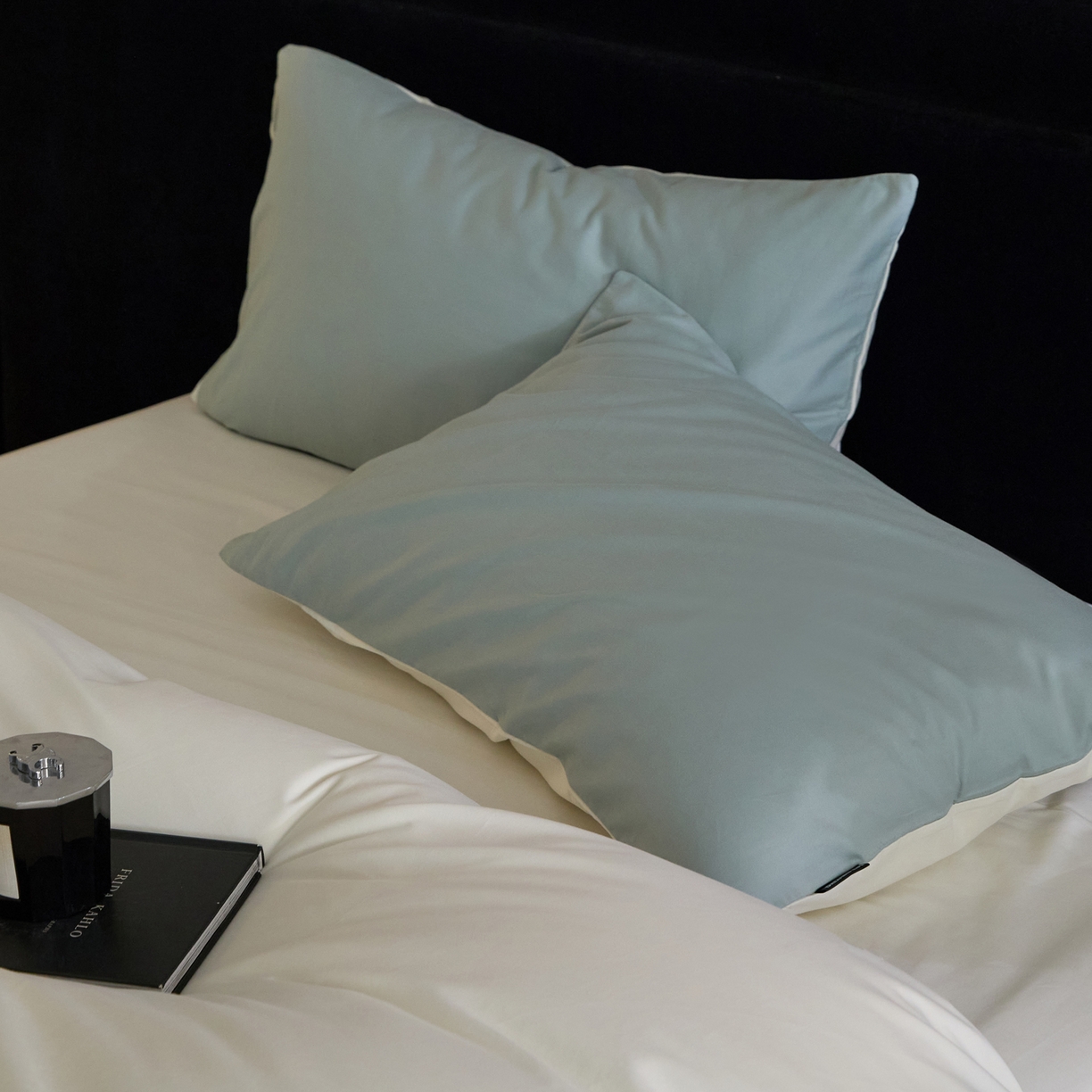 91家纺网 家纺一手货源 找家纺 朵希曼 2026新款全棉纯色长绒棉磨毛系列四件套 风青月白