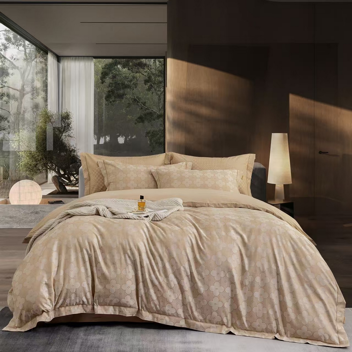 91家纺网 家纺一手货源 找家纺 （总） [91家纺网精选] 新款彩棉双股提花四件套-洛克