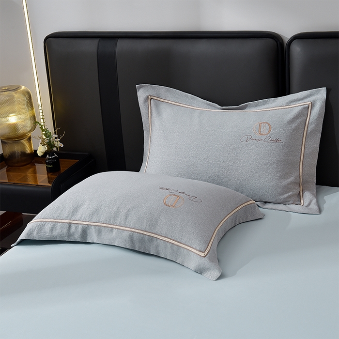 91家纺网 家纺一手货源 找家纺 （总）瑞驰家纺 2025新款长绒棉纯棉色织提花绣花磨毛四件套-克里斯汀