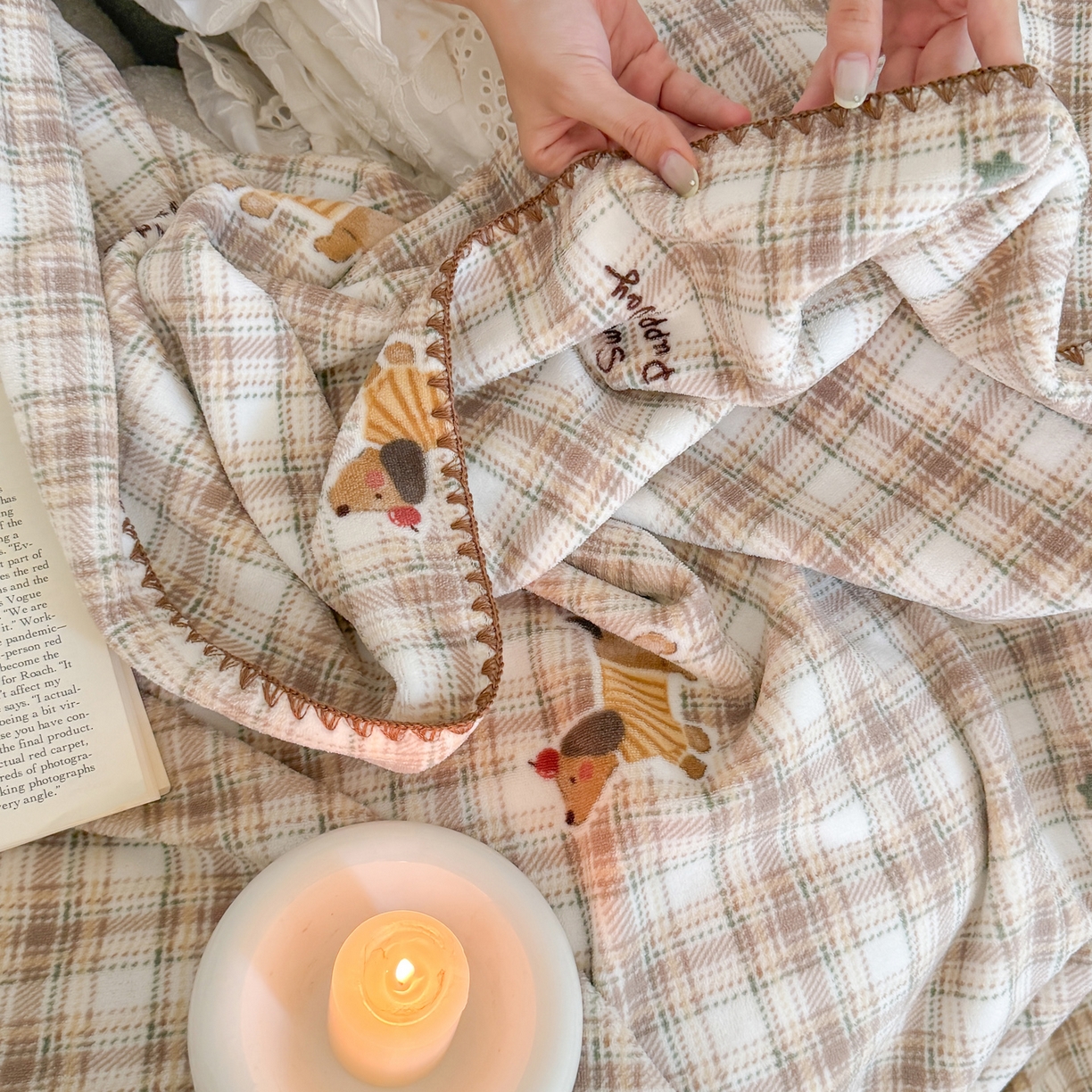 91家纺网 家纺一手货源 找家纺 澳萝拉 2025新款230g高克重全工艺牛奶绒三角针毛毯四季毯休闲毯毯子（稳定供货 不缺货） 格纹腊肠狗