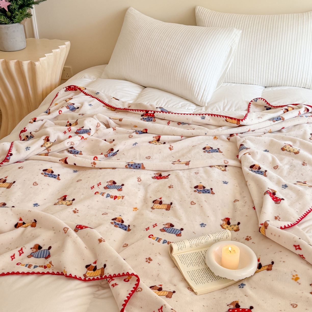 91家纺网 家纺一手货源 找家纺 澳萝拉 2025新款230g高克重全工艺牛奶绒三角针毛毯四季毯休闲毯毯子（稳定供货 不缺货） 腊肠小狗