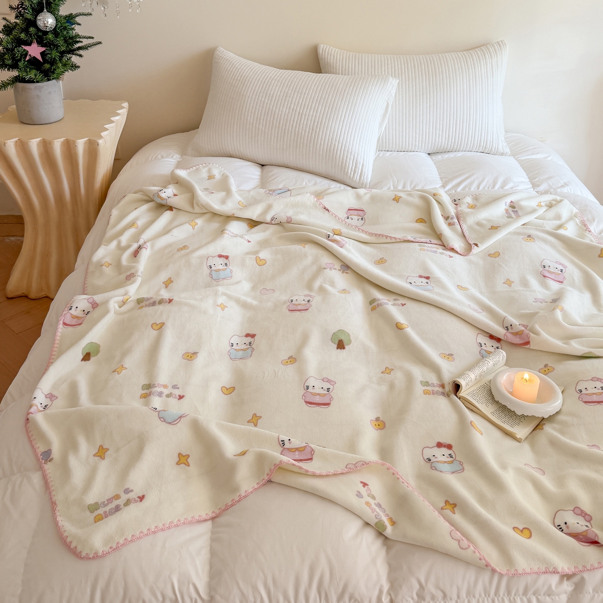 91家纺网 家纺一手货源 找家纺 澳萝拉 2025新款230g高克重全工艺牛奶绒三角针毛毯四季毯休闲毯毯子（稳定供货 不缺货） 童趣嘟嘟猫