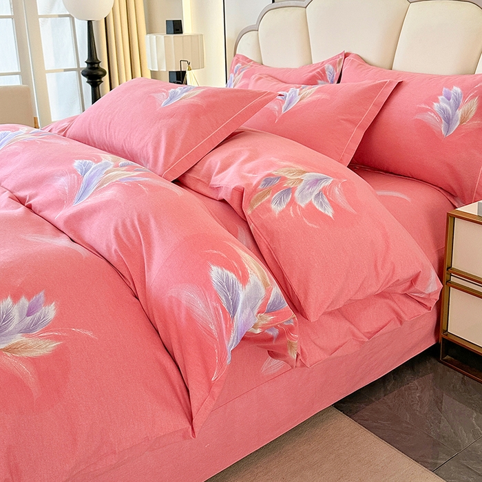 91家纺网 家纺一手货源 找家纺 橘姿 2025新款100%加厚全棉四件套纯棉四件套磨毛四件套礼盒装（控价不低于170） 春风恋影