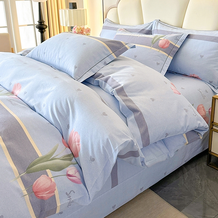 91家纺网 家纺一手货源 找家纺 橘姿 2025新款100%加厚全棉四件套纯棉四件套磨毛四件套礼盒装（控价不低于170） 迪丽雅