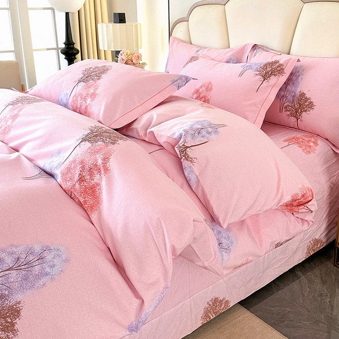 91家纺网 家纺一手货源 找家纺 橘姿 2025新款100%加厚全棉四件套纯棉四件套磨毛四件套礼盒装（控价不低于170） 树影漫漫