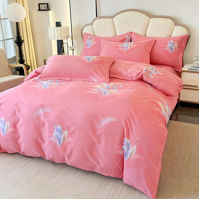 91家纺网 家纺一手货源 找家纺 橘姿 2025新款100%加厚全棉四件套纯棉四件套磨毛四件套礼盒装（控价不低于170） 春风恋影